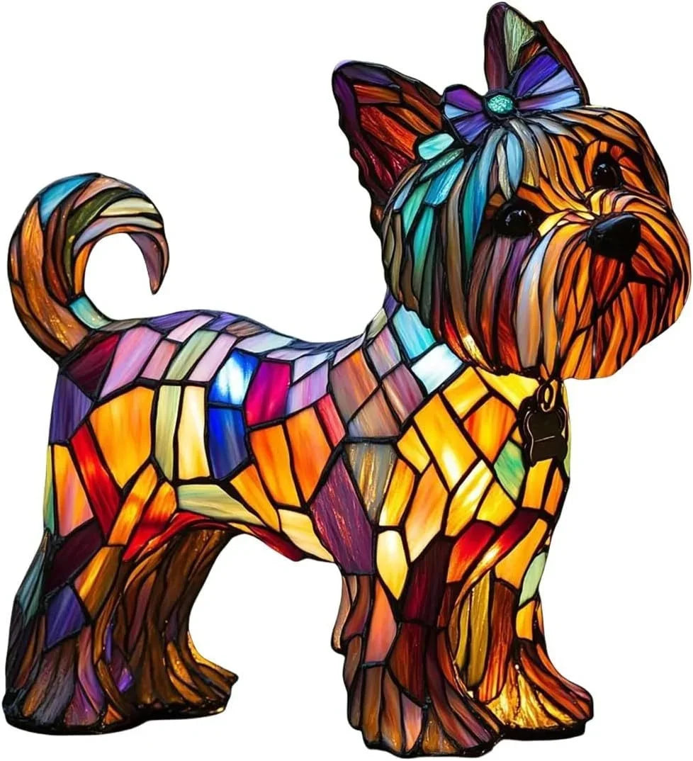 LED Various Dog Breeds Tabletop or Desktop Stained Resin Night Light