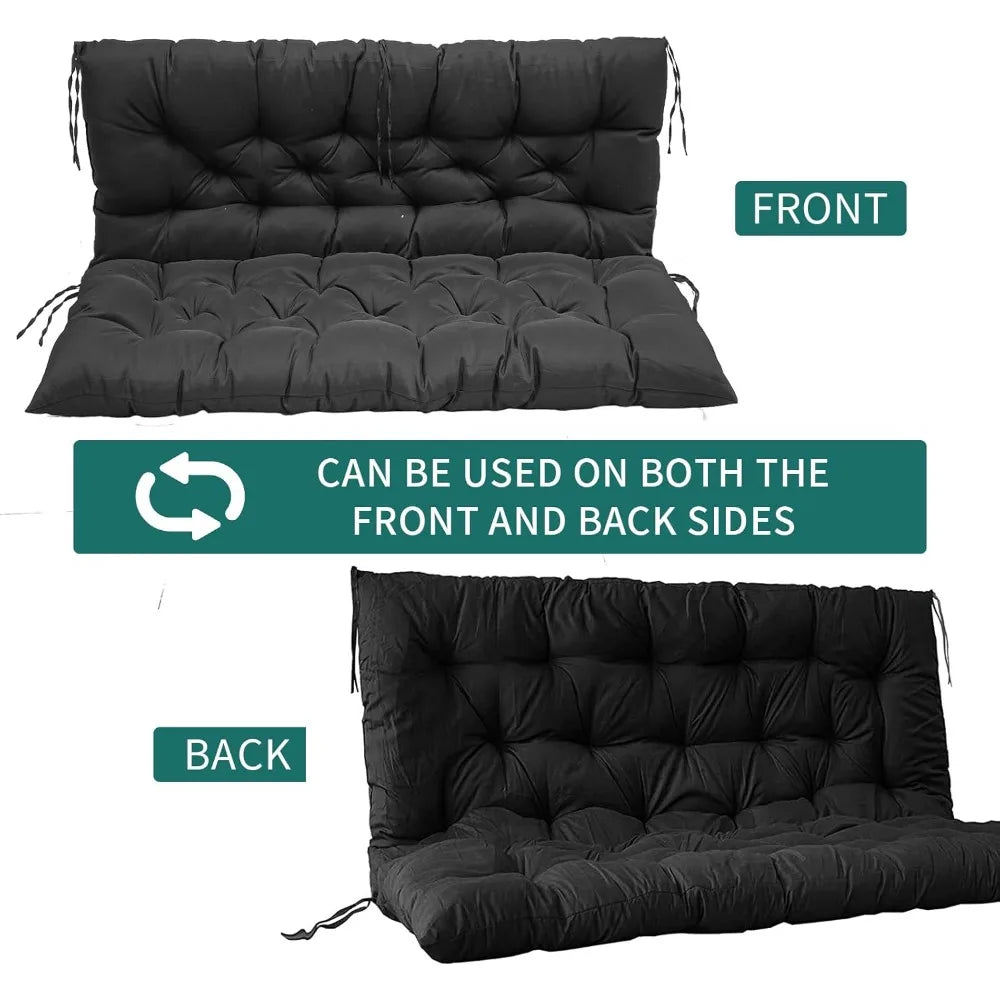 Cushion with Backrest for Outdoor 2-3 Seater Porch Swing.