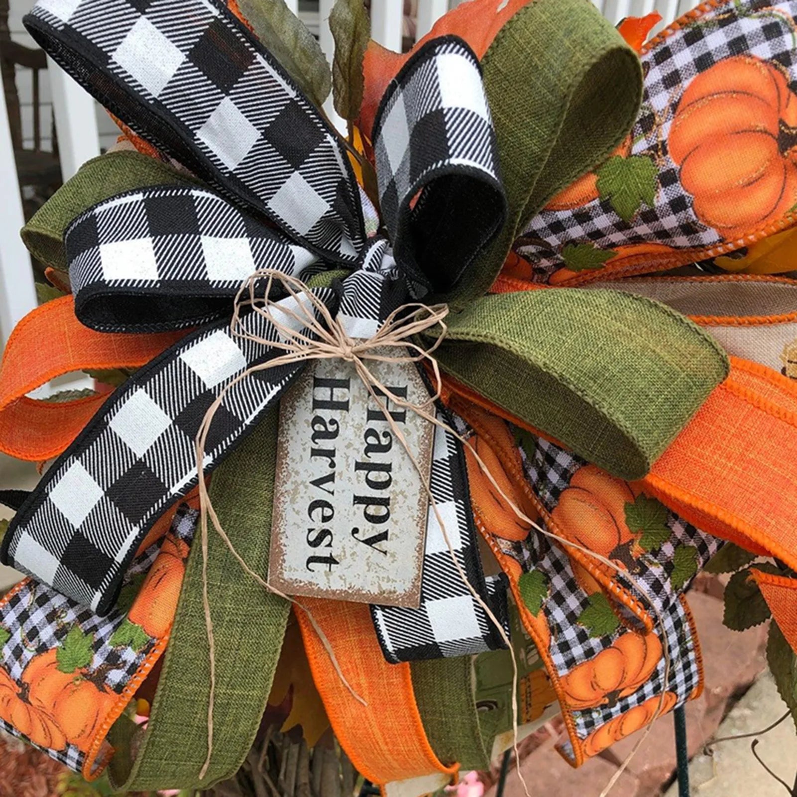 Artificial Fall Wreath for front door featuring farm truck.