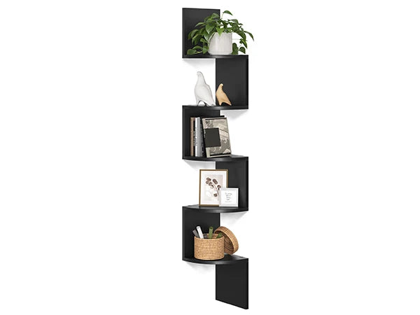 Multi-Purpose 5-Tier Floating Corner Shelf with Easy Installation