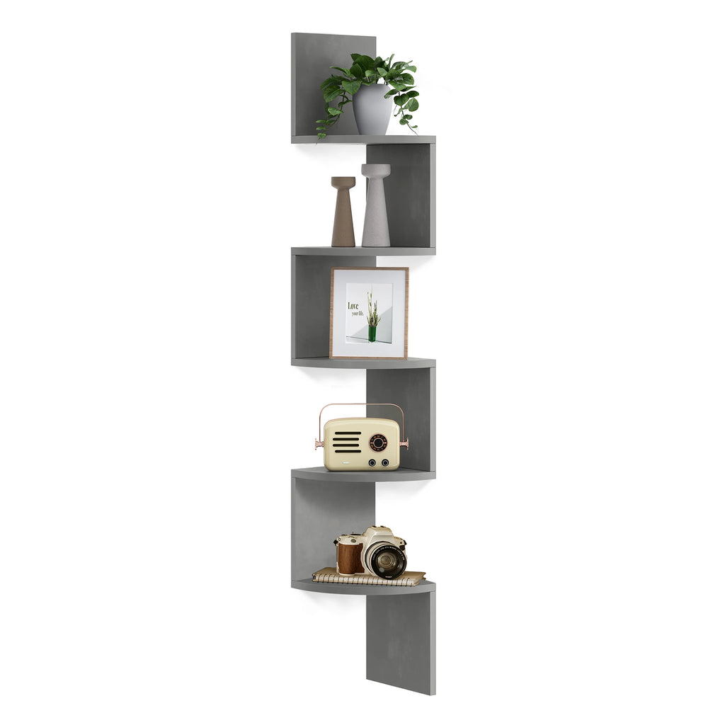 Multi-Purpose 5-Tier Floating Corner Shelf with Easy Installation