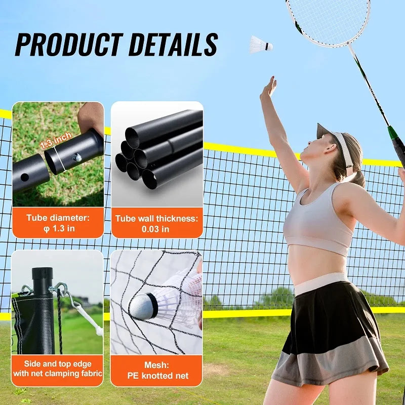 Outdoor Badminton Net Set including equipment.