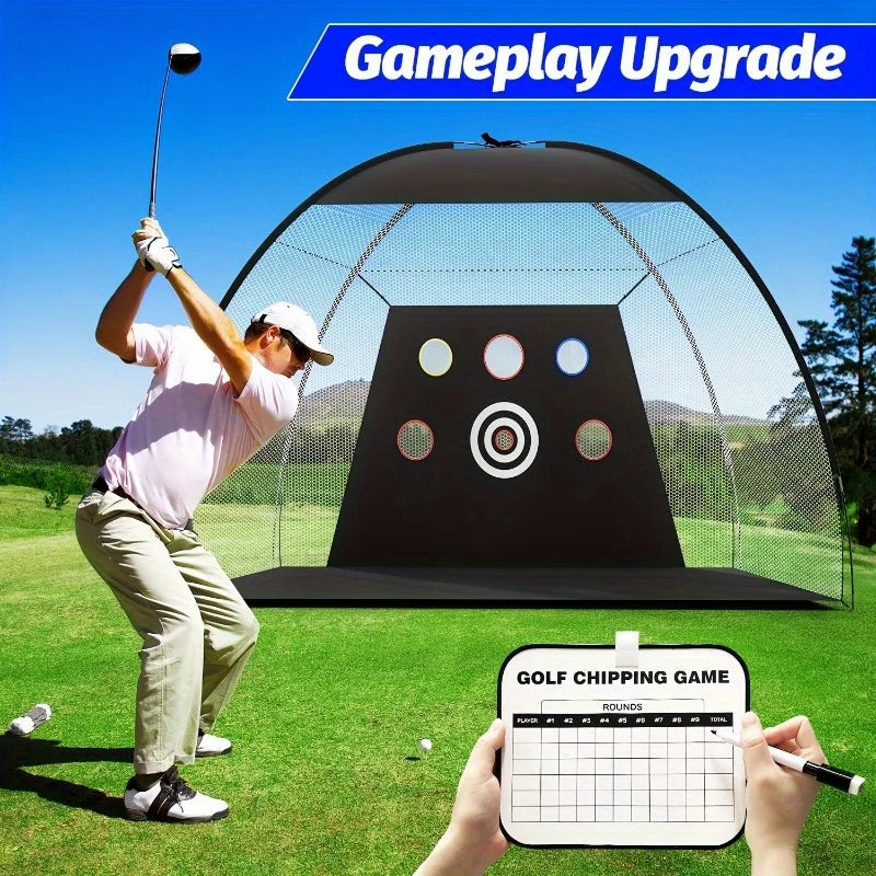 10 x 7 Golf Practice Set with Net and 3 layers of lawn mat and carrying bag.