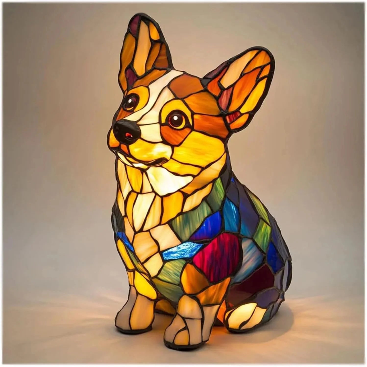 LED Various Dog Breeds Tabletop or Desktop Stained Resin Night Light