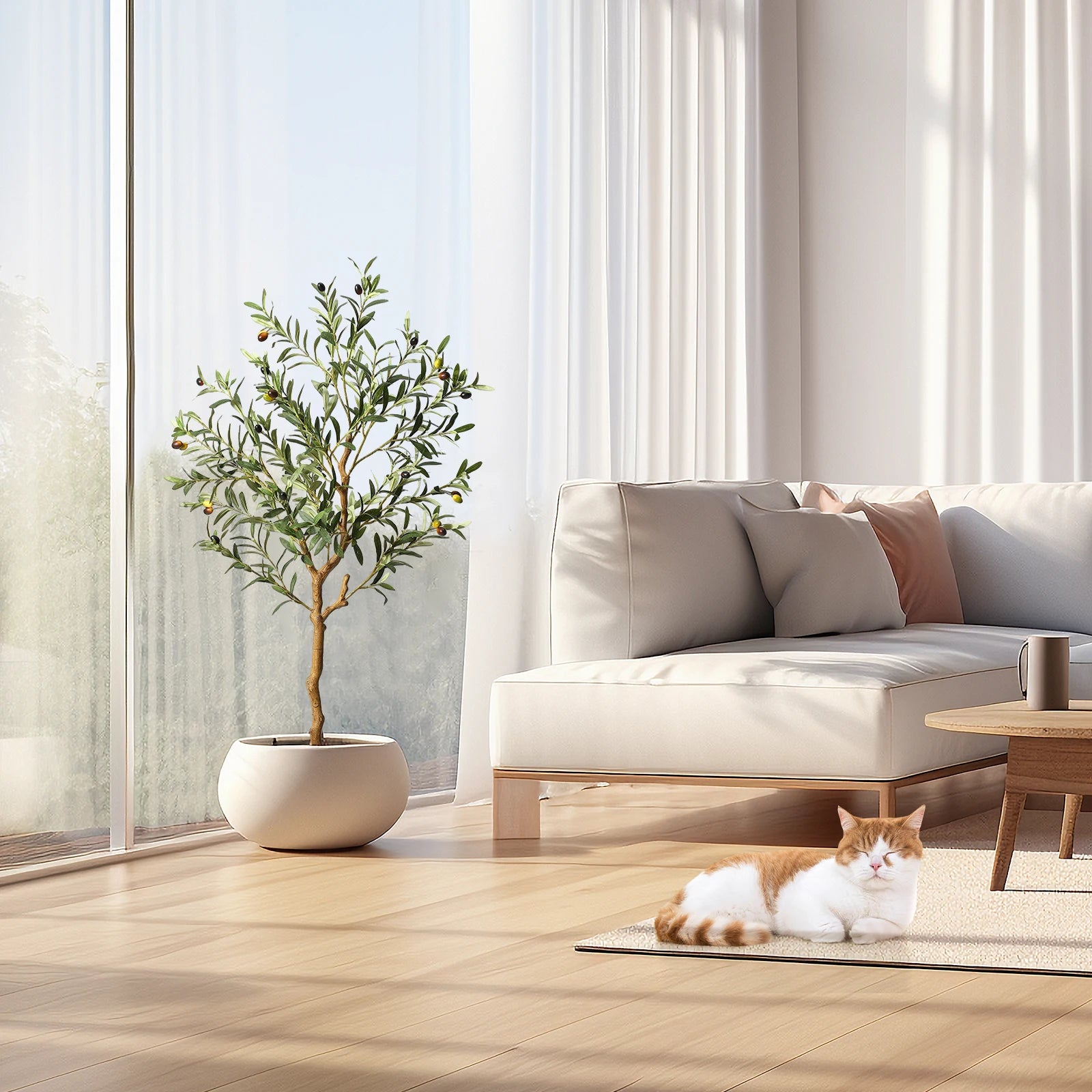 1Pc/2Pcs Large 4ft / 5ft / 6ft Artificial Faux Olive Tree ; Very Realistic Looking. For use indoor or outdoor.