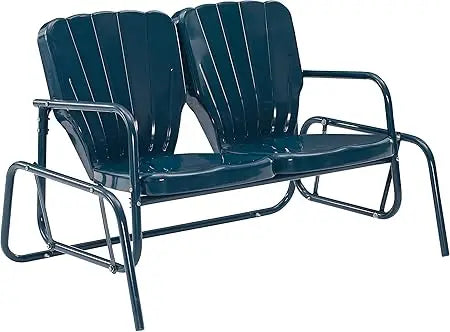 Ridgeland Retro 2- Person Metal Outdoor Loveseat/Glider