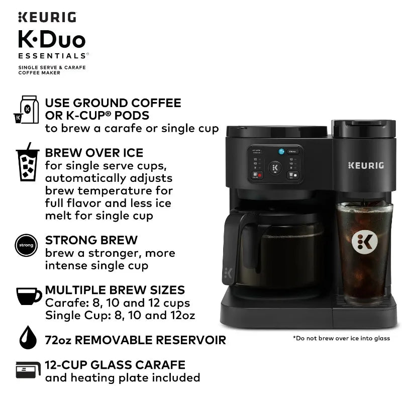 Hot & Iced Single-Serve K-Cup Pod Coffee Maker & Carafe.