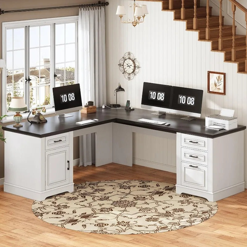 Farmhouse 69" Executive L Shaped Desk for Home Office