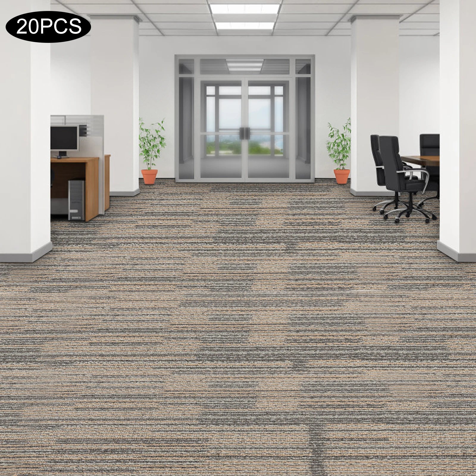 20Pcs Commercial 20"x20" Adhesive Carpet Floor Squares