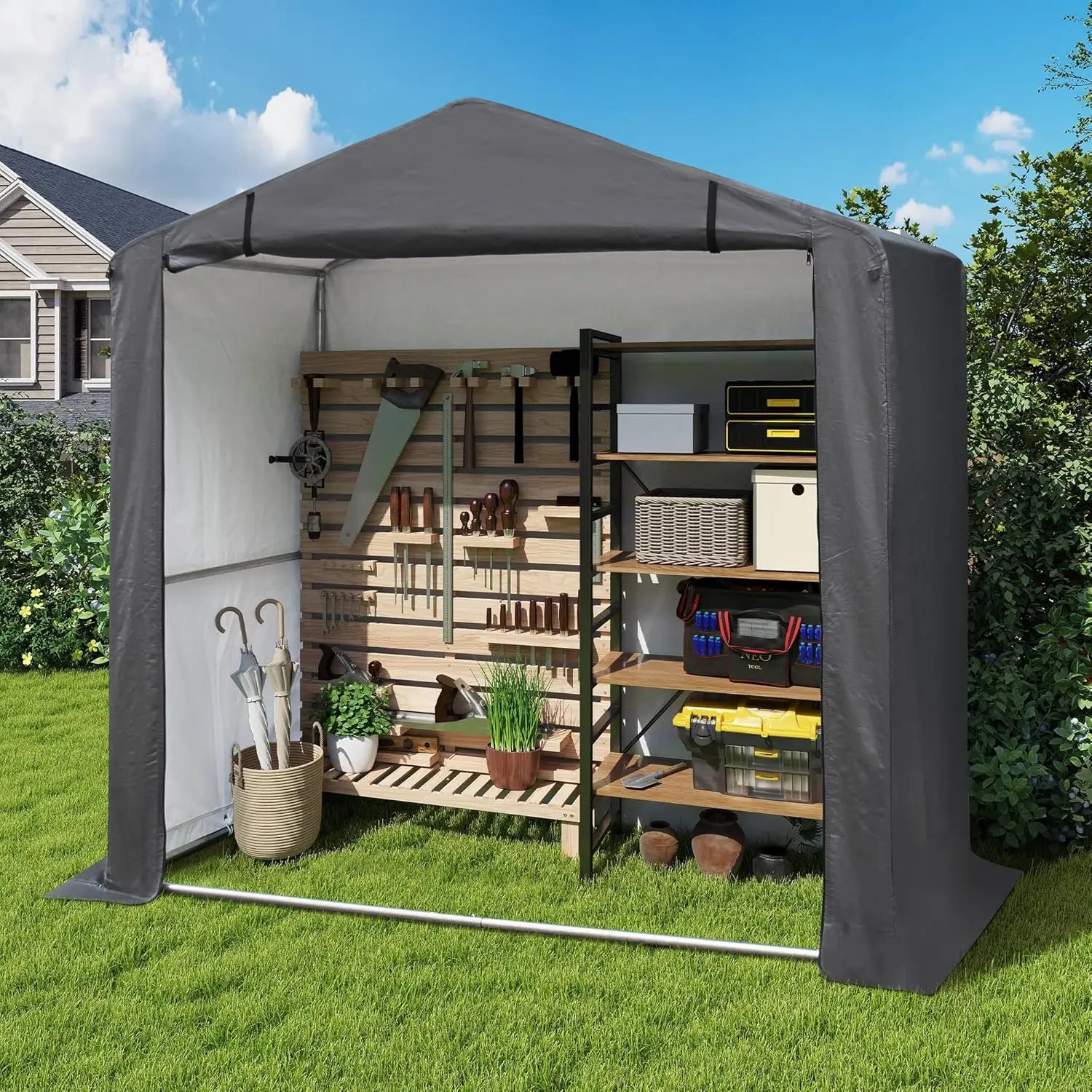 Heavy Duty Outdoor Fabric Storage Shed