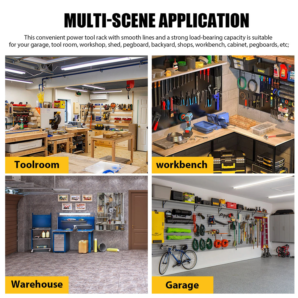 Heavy Duty Metal Wall Mount Power Tool Organizer for Garage.