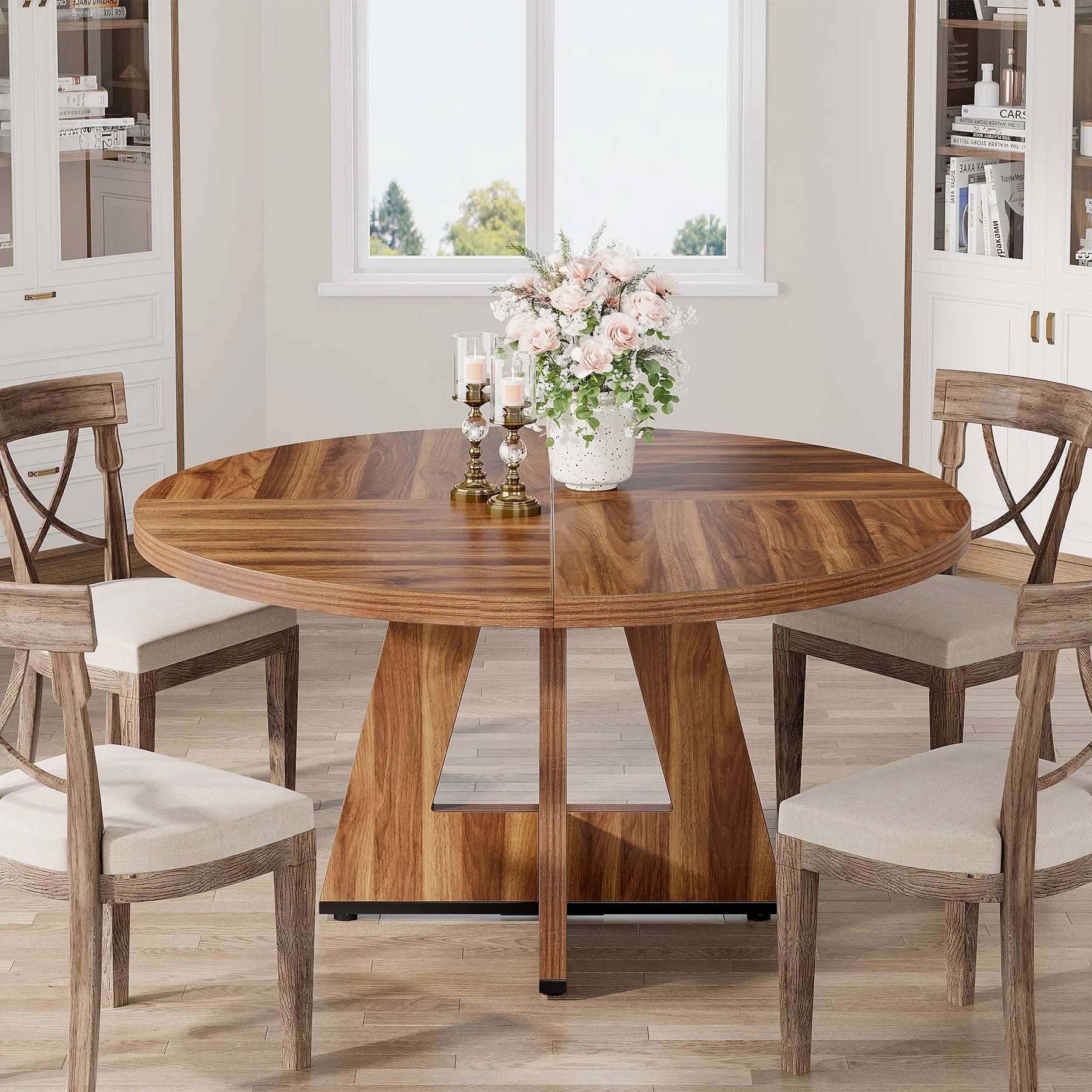 47 inch Round Dining Table for 4,