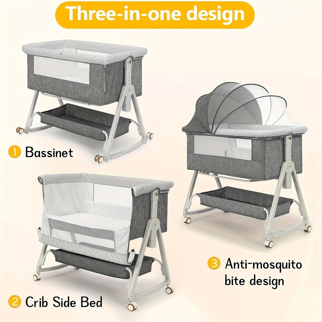 3-in-1 Baby Bedside Bassinet or Sleeper on Wheels.