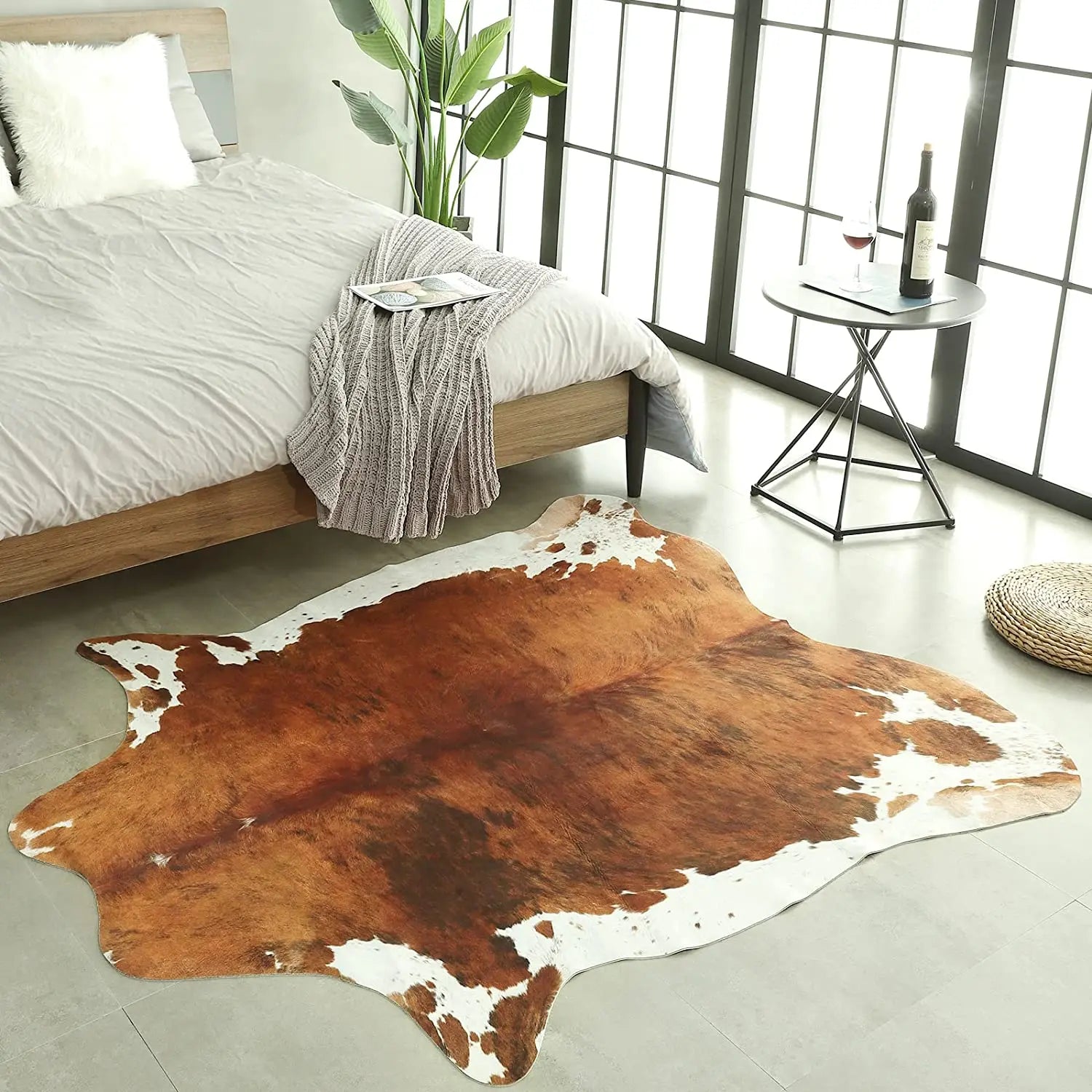 Faux Fur Animal Hide Rug,, Multi-room Use Rug, Decorative Floor Mat