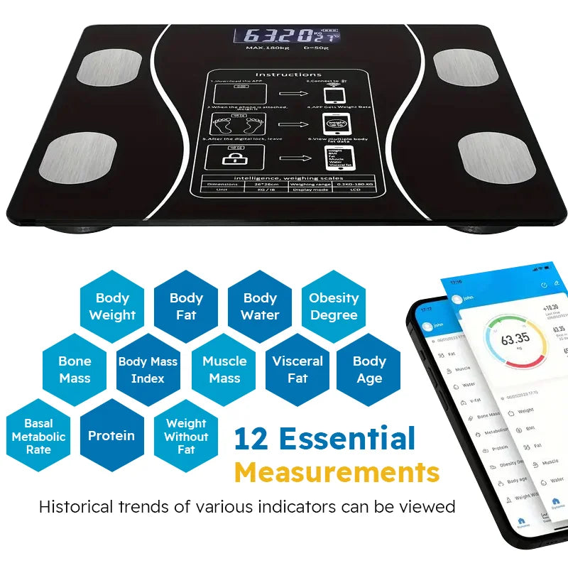 LED Digital Smart Weight Scale; Analyzes Body Composition