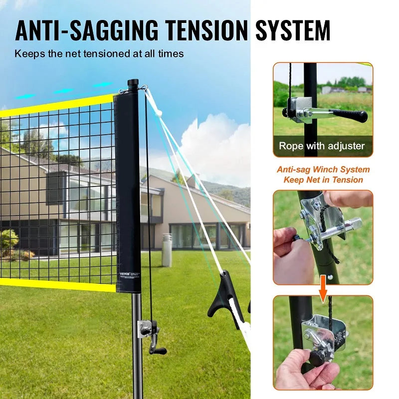 Outdoor Badminton Net Set including equipment.