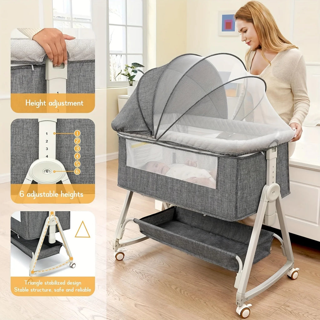 3-in-1 Baby Bedside Bassinet or Sleeper on Wheels.