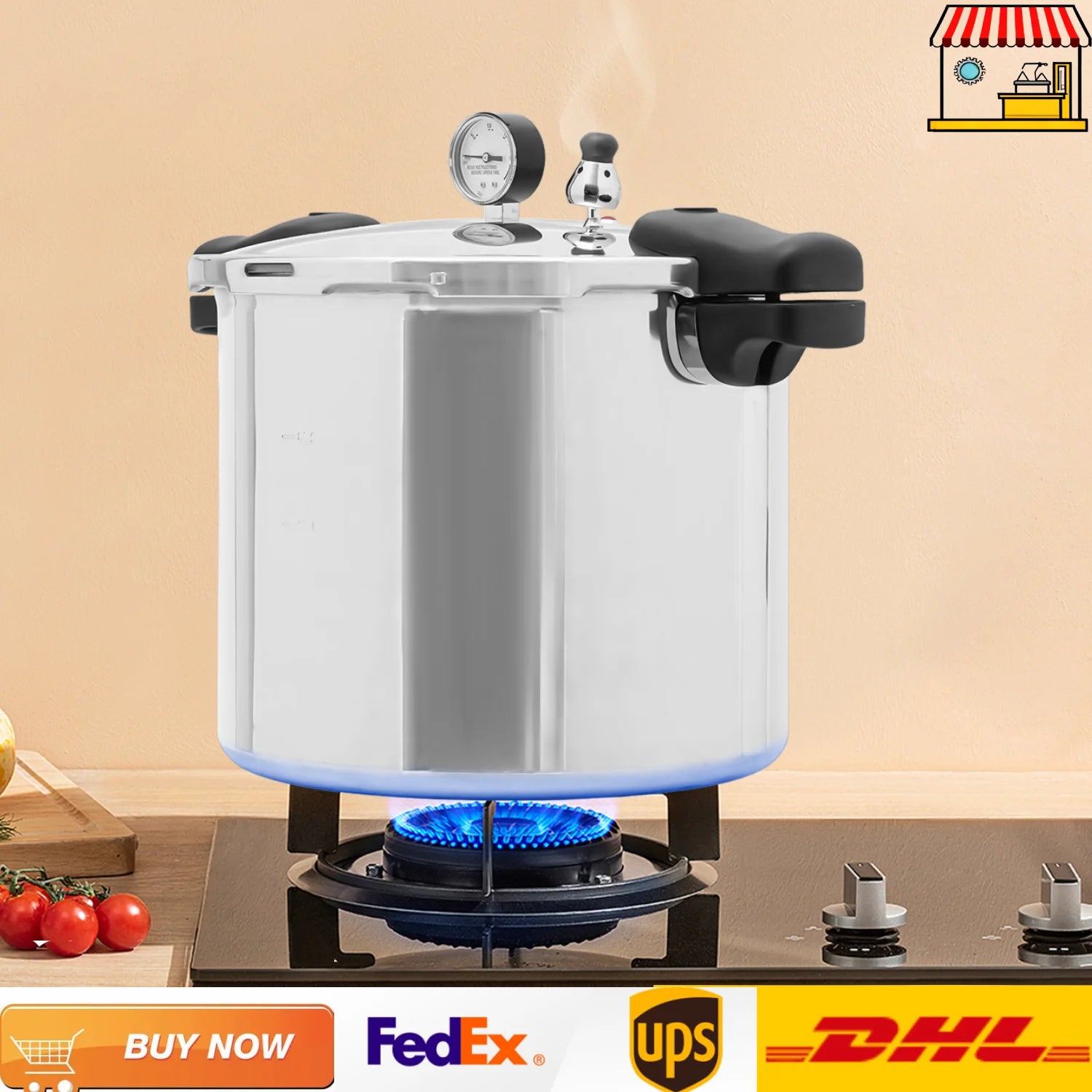 23 Quart Aluminum Alloy Explosion-Proof Pressure Cooker with Lid