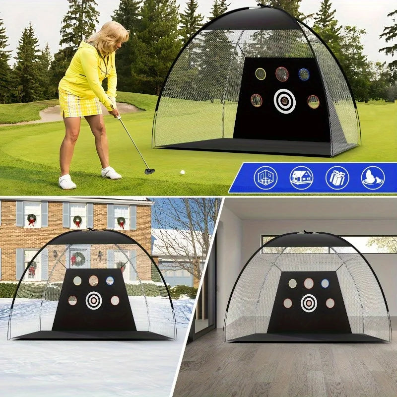 10 x 7 Golf Practice Set with Net and 3 layers of lawn mat and carrying bag.