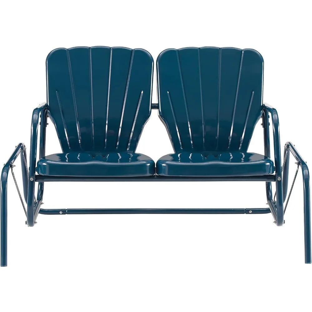 Ridgeland Retro 2- Person Metal Outdoor Loveseat/Glider