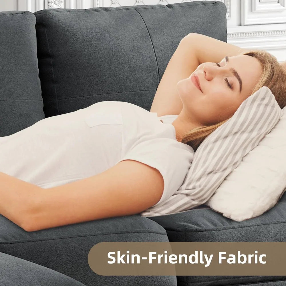 Convertible 3-Seat Sectional L-Shaped Couch  with Linen Fabric.