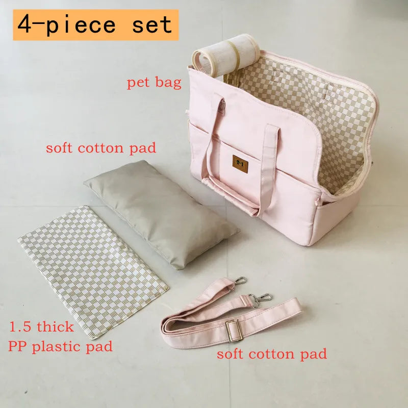 Small Pet Portable Shoulder Handbag Carrier; Non-slip Car Seat Carrier