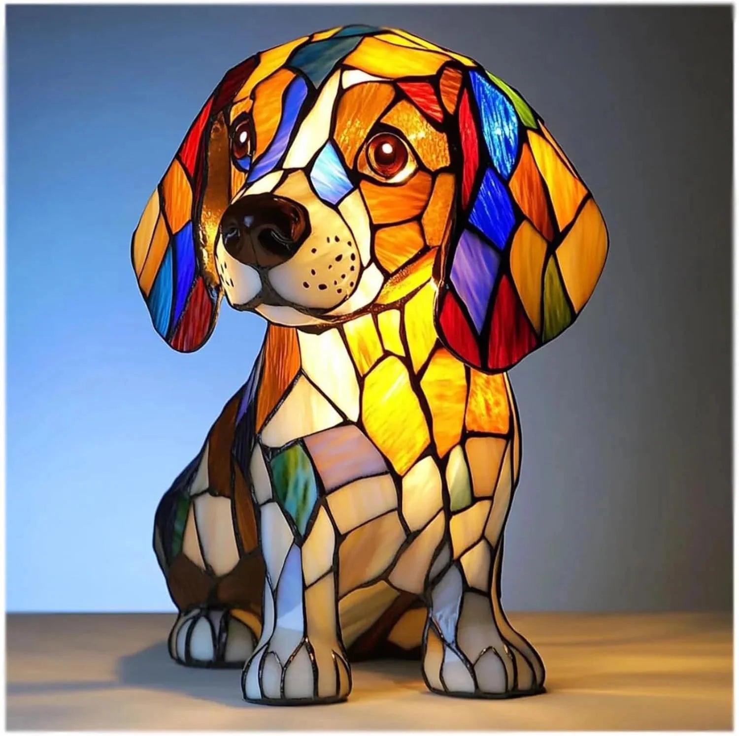 LED Various Dog Breeds Tabletop or Desktop Stained Resin Night Light