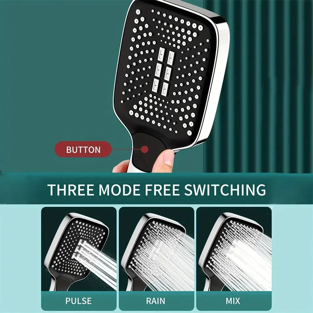 Adjustable 3 Mode High Pressure Rainfall Shower Head.