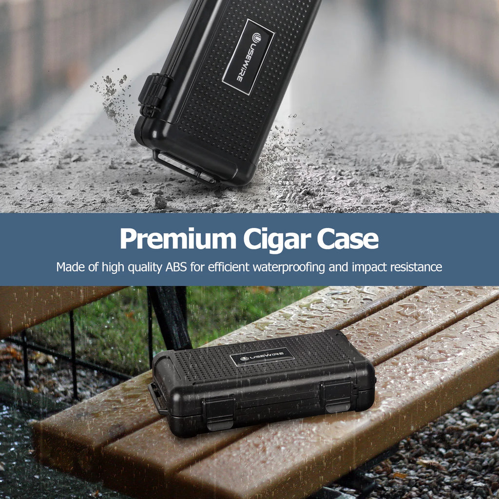 Sealed Cigar Humidor for 4-5 cigars with Humidifier and Hygrometer