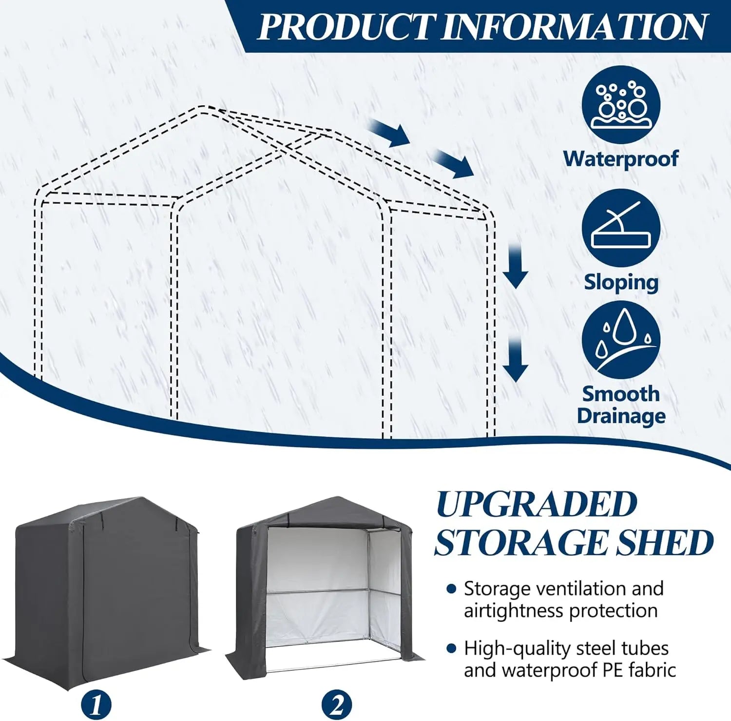 Heavy Duty Outdoor Fabric Storage Shed