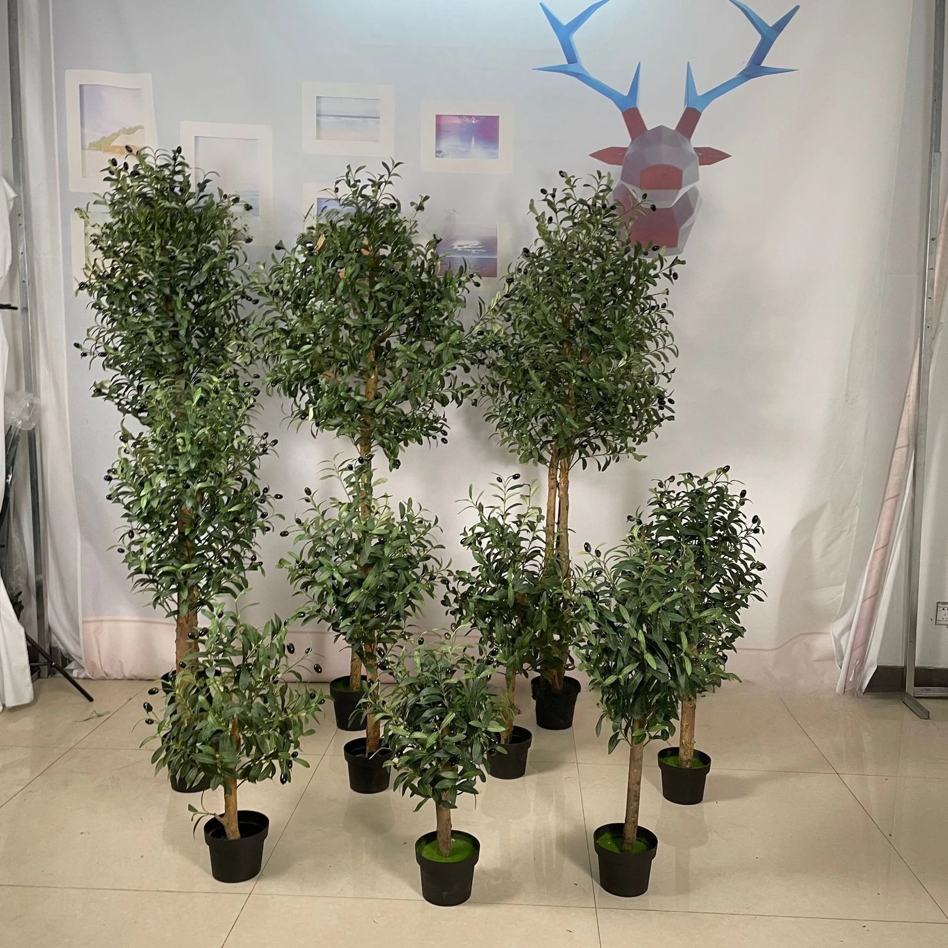 Simulated Olive Tree for Use Indoor or Outdoor; a Fake Green Plant used for decoration.