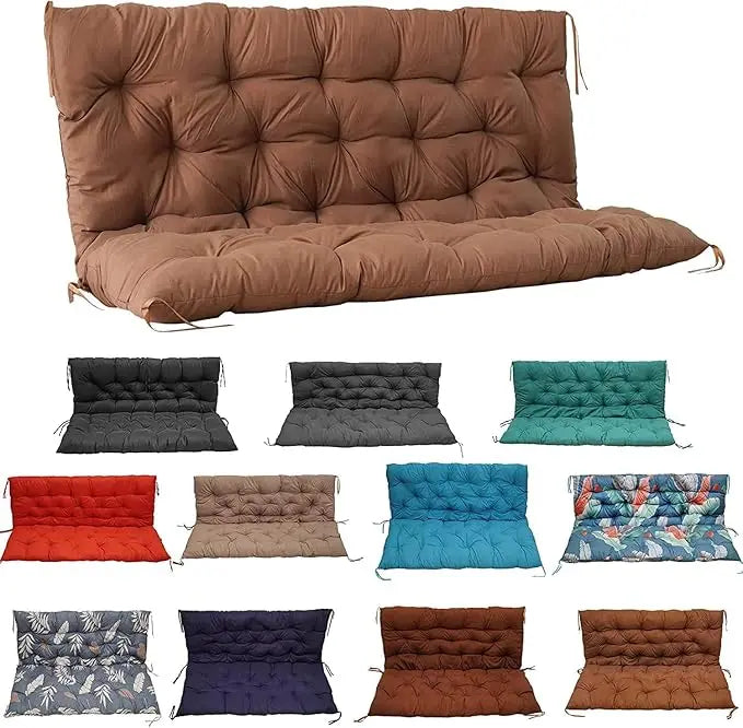 Cushion with Backrest for Outdoor 2-3 Seater Porch Swing.