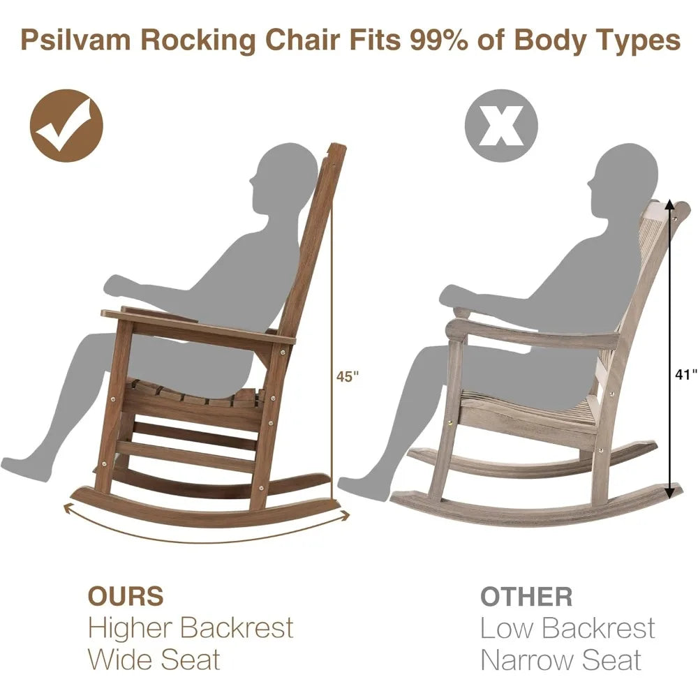 Set of 2 Poly Lumber Oversized Outdoor Rocking Chairs in Various Colors.