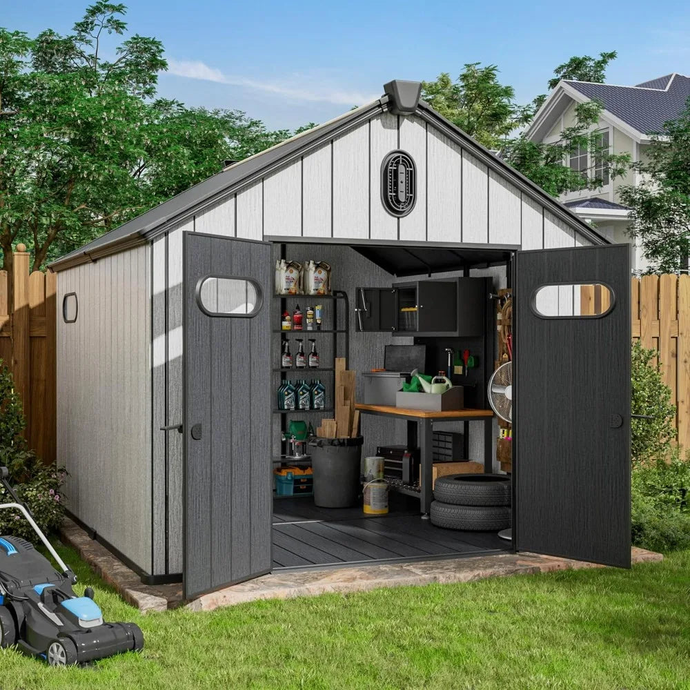 8 x 10 Outdoor Resin Storage Shed with Floor Included,
