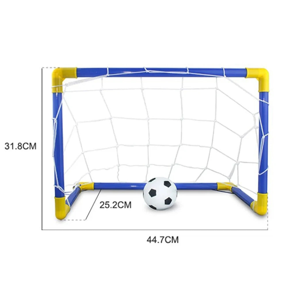 Foldable and Movable Soccer Goal with Net for Training and Practice with Soccer Ball Pump.