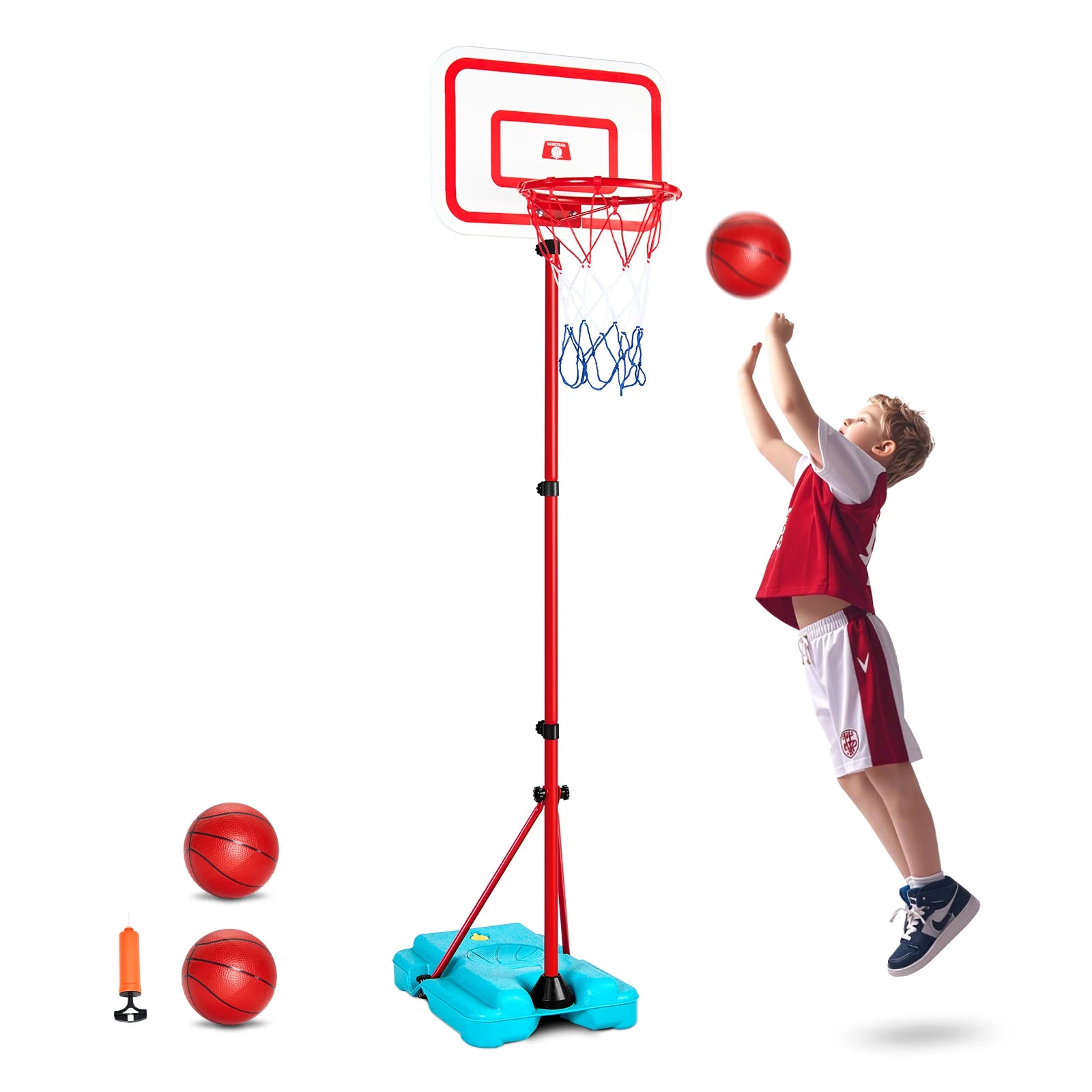 Adjustable Basketball Hoop for Kids, Recommended Age 3-6 YO.