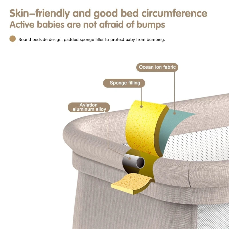 Portable Rocking Travel Crib with Mosquito Net for Baby.