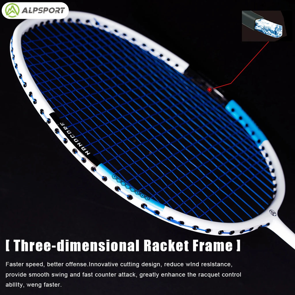 2 Badminton Rackets with Badminton String and Carrying Bag.