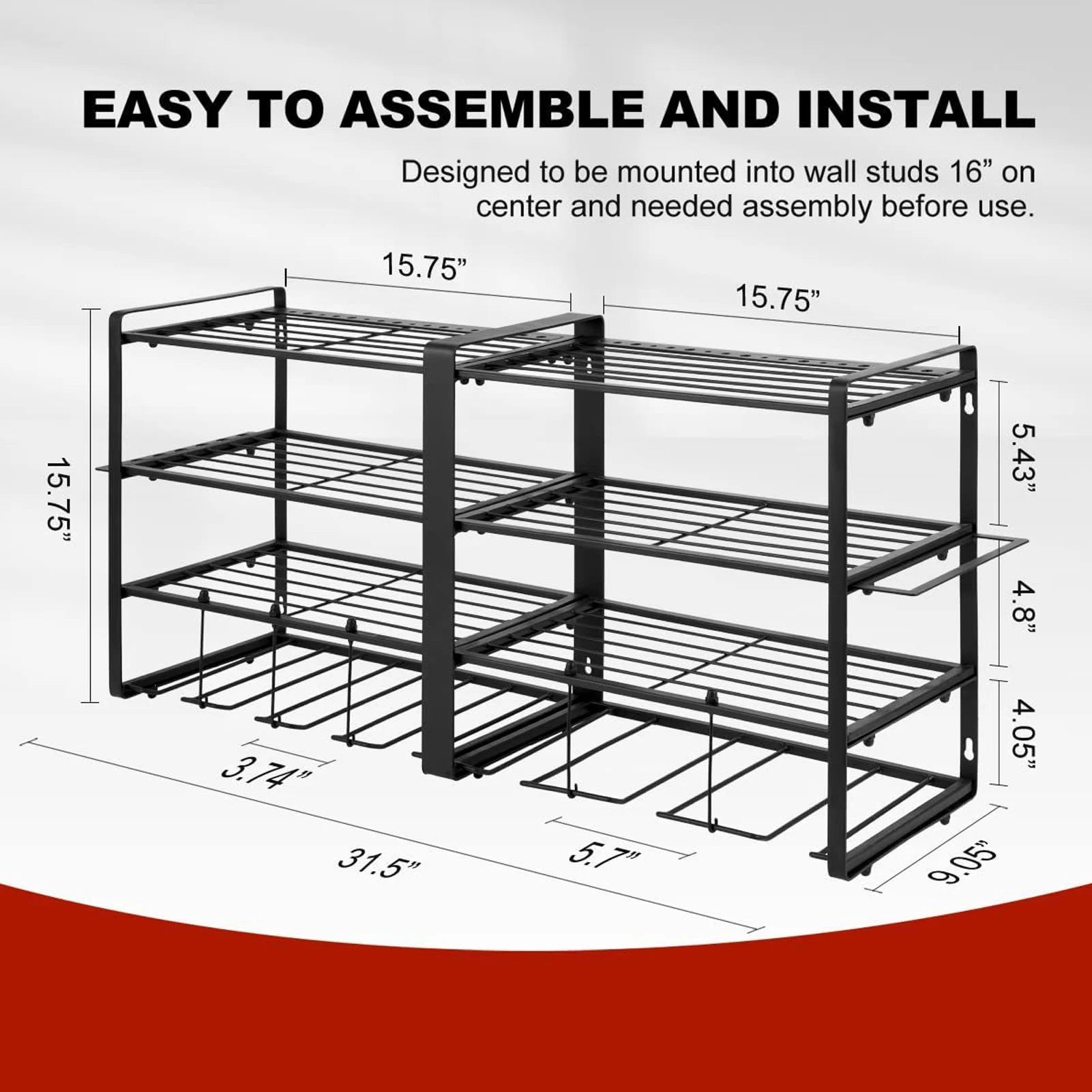 4 Tier Wall Mount Power Tool Organizer .