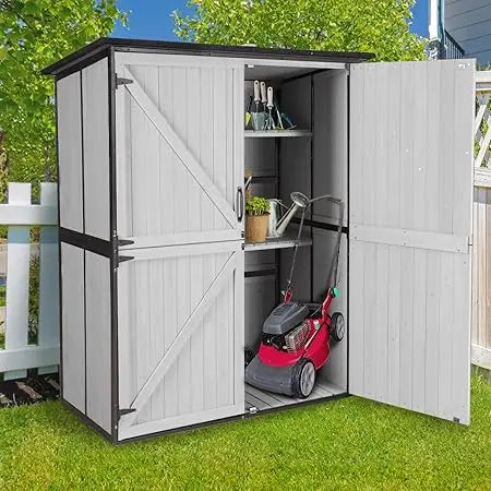 Large Metal Frame Garden Storage Shed With Shelves
