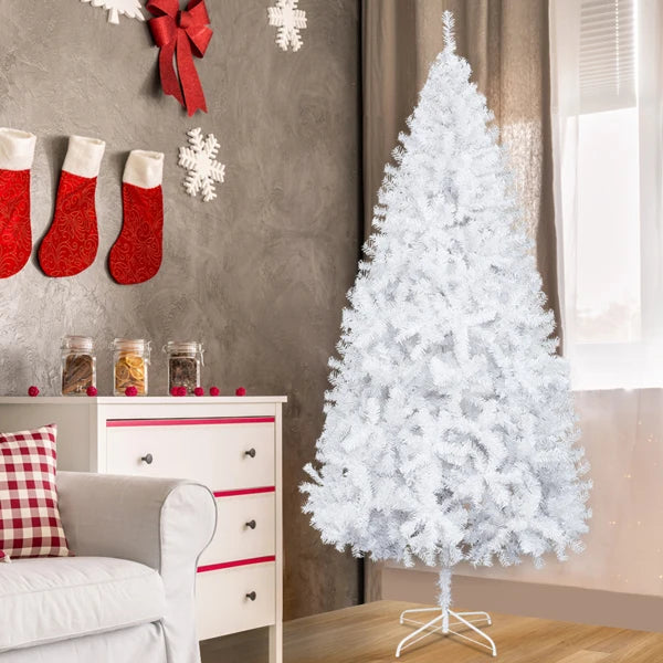 7FT Iron Leg White Christmas Tree with 1349 Branches