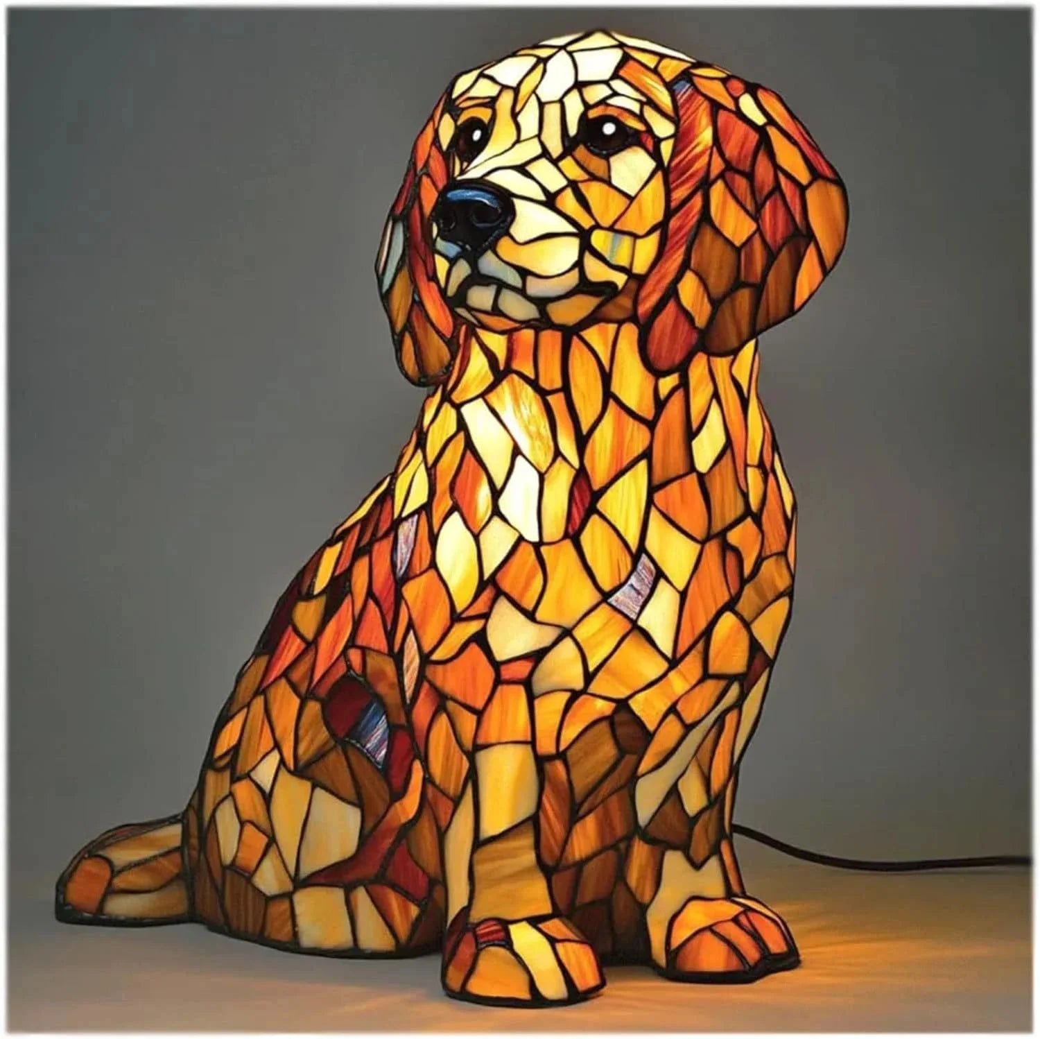 LED Various Dog Breeds Tabletop or Desktop Stained Resin Night Light