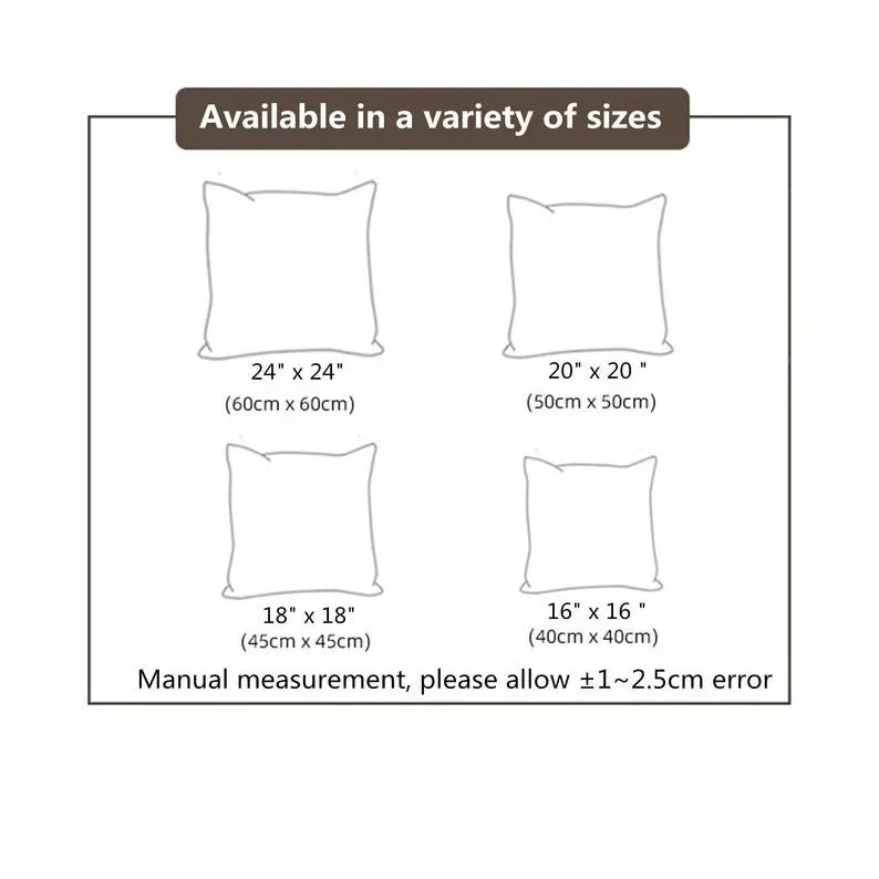 Pillow cover with autumn pattern and zipper