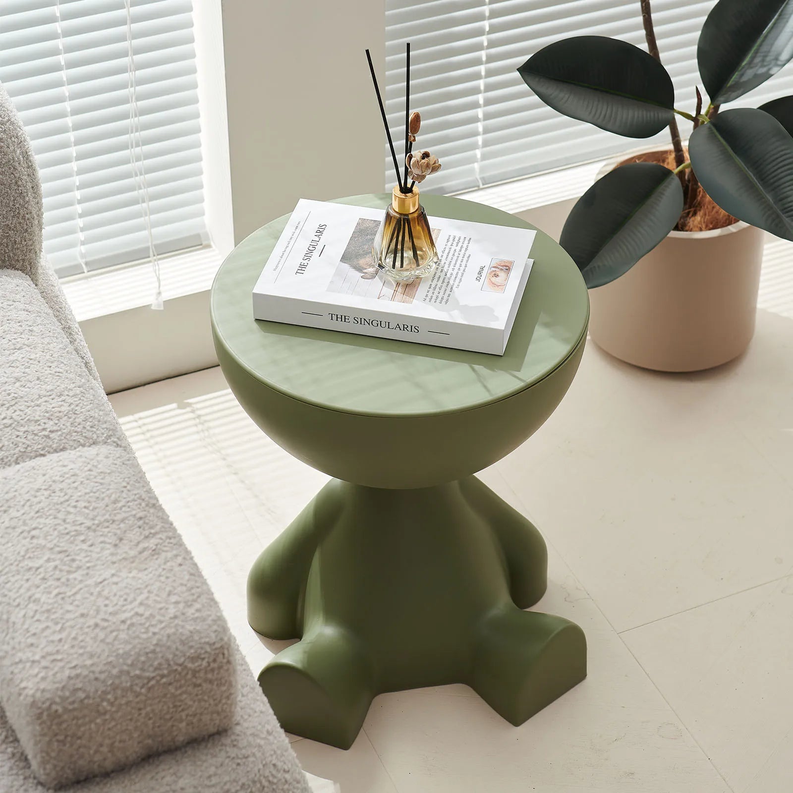 Small Round Multi-Use Coffee Table with Lift Off Top.