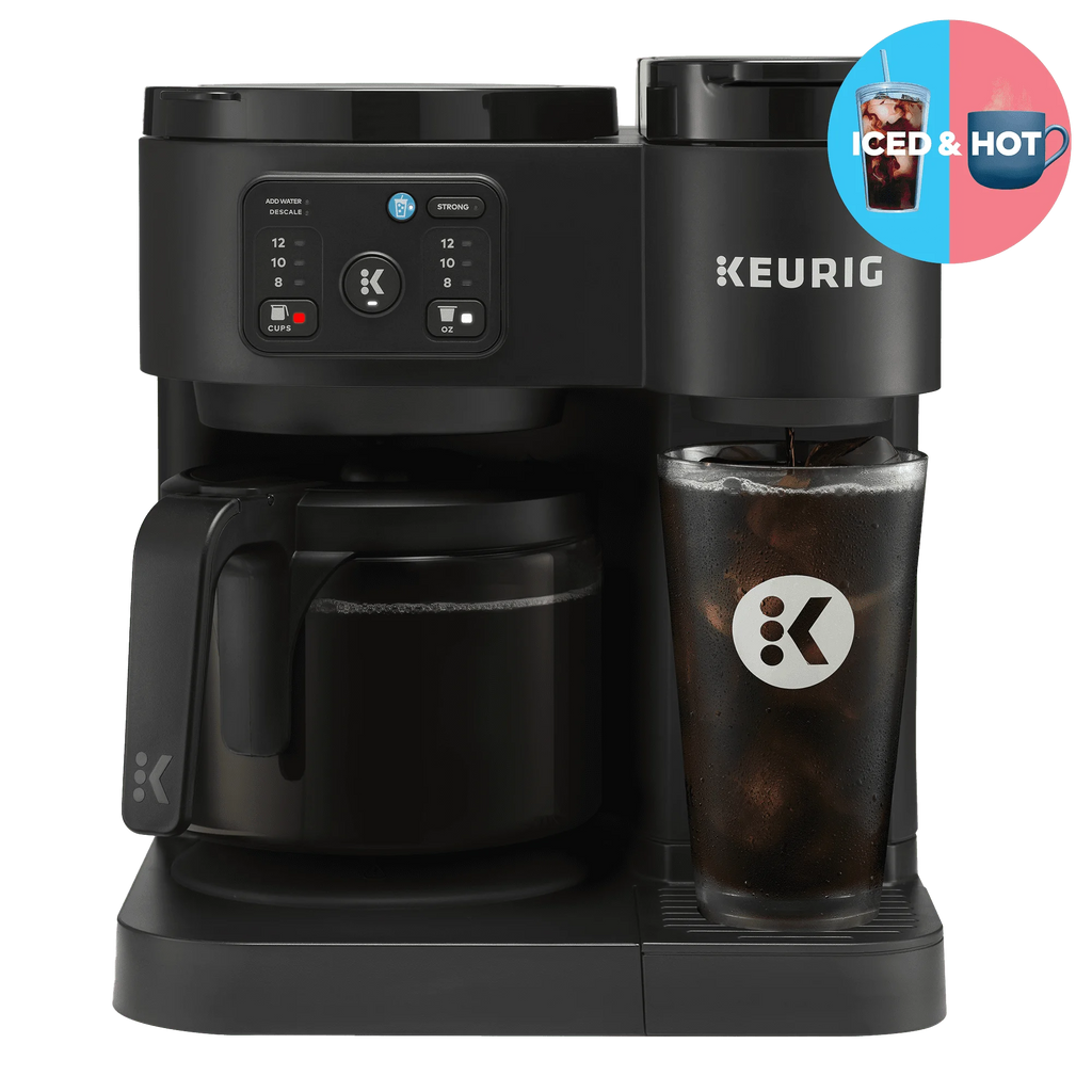 Hot & Iced Single-Serve K-Cup Pod Coffee Maker & Carafe.