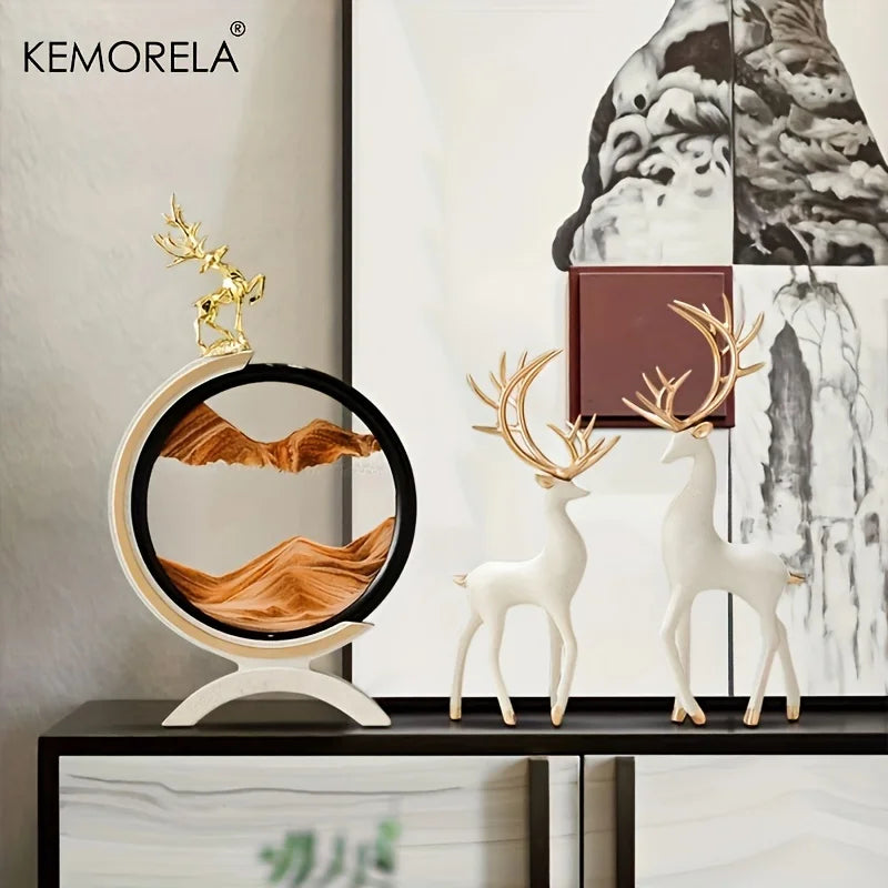 Christmas Elk Resin Statue for Nordic Tabletop Decoration
