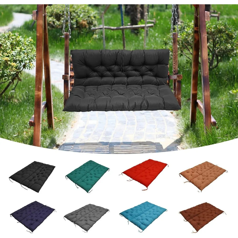 Cushion with Backrest for Outdoor 2-3 Seater Porch Swing.