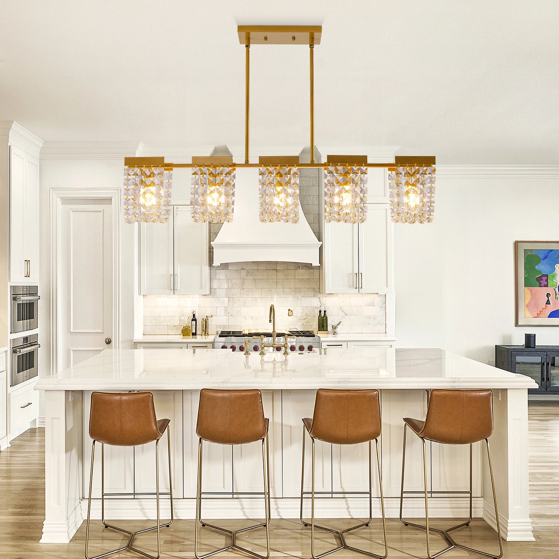 LED 5-Light Luxury Multi-room K9 Black or Gold Chandelier