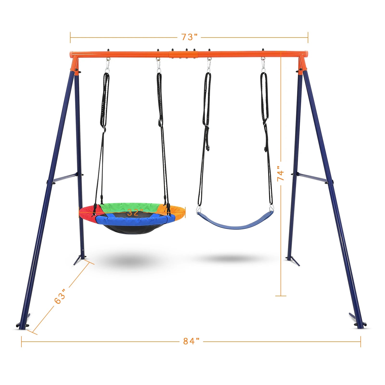 Double seat Children's Playground Swing.
