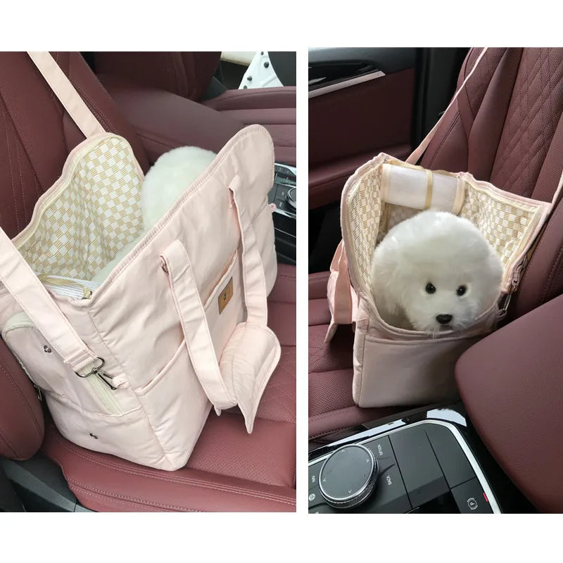 Small Pet Portable Shoulder Handbag Carrier; Non-slip Car Seat Carrier